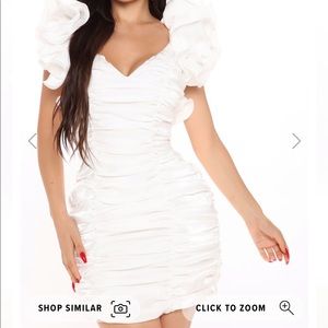 White ruffle sleeve dress